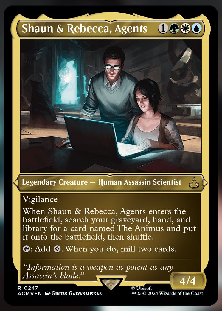 Shaun & Rebecca, Agents etched