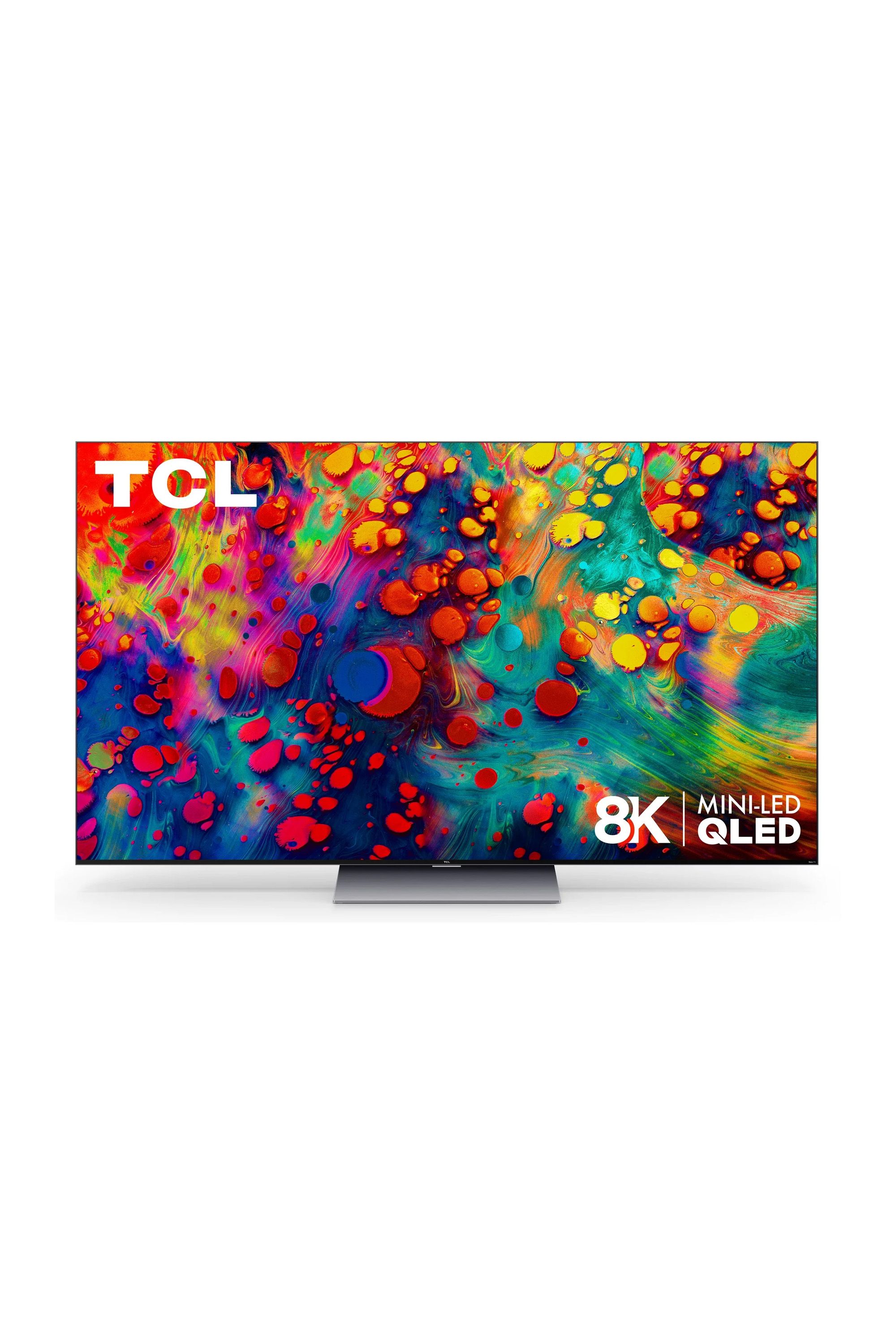 TCL 6 Series R648 QLED with a bright color splash on display.