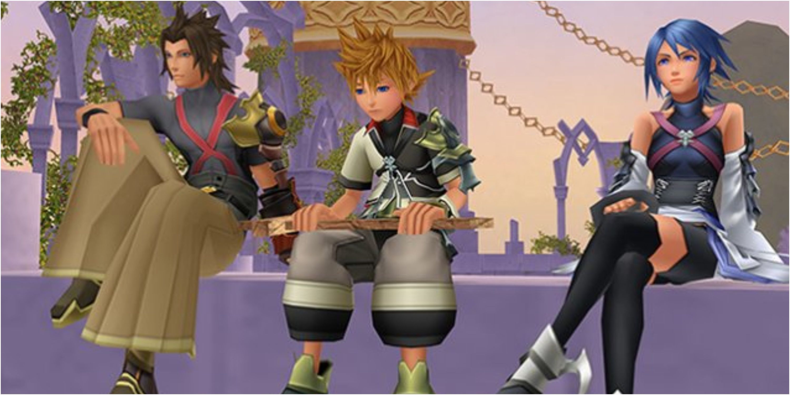 Terra, Ventus, and Aqua in Kingdom Hearts Birth by Sleep