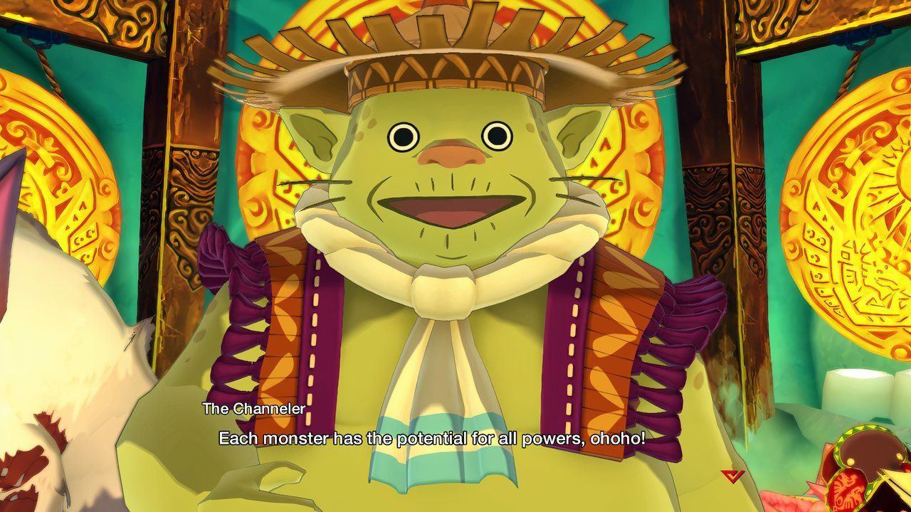 the channeler explaining that the rite of channeling in monster hunter stories can unlock new abilities for every monster