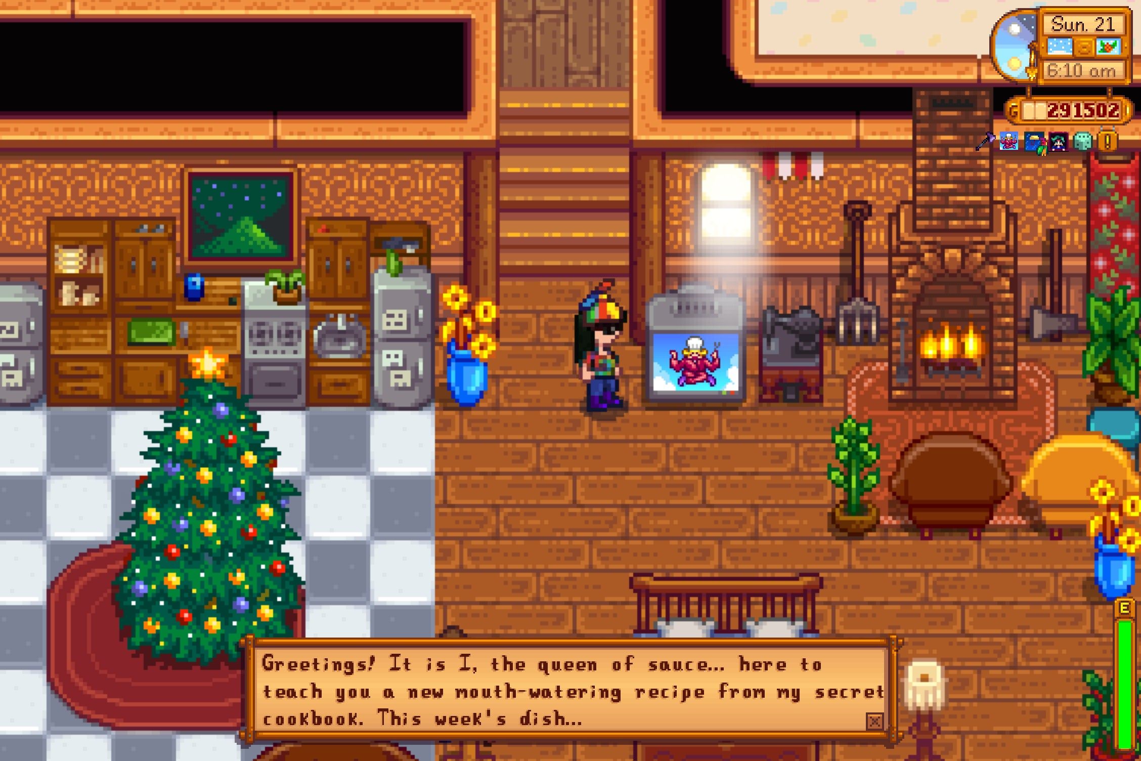 watching the queen of sauce in stardew valley