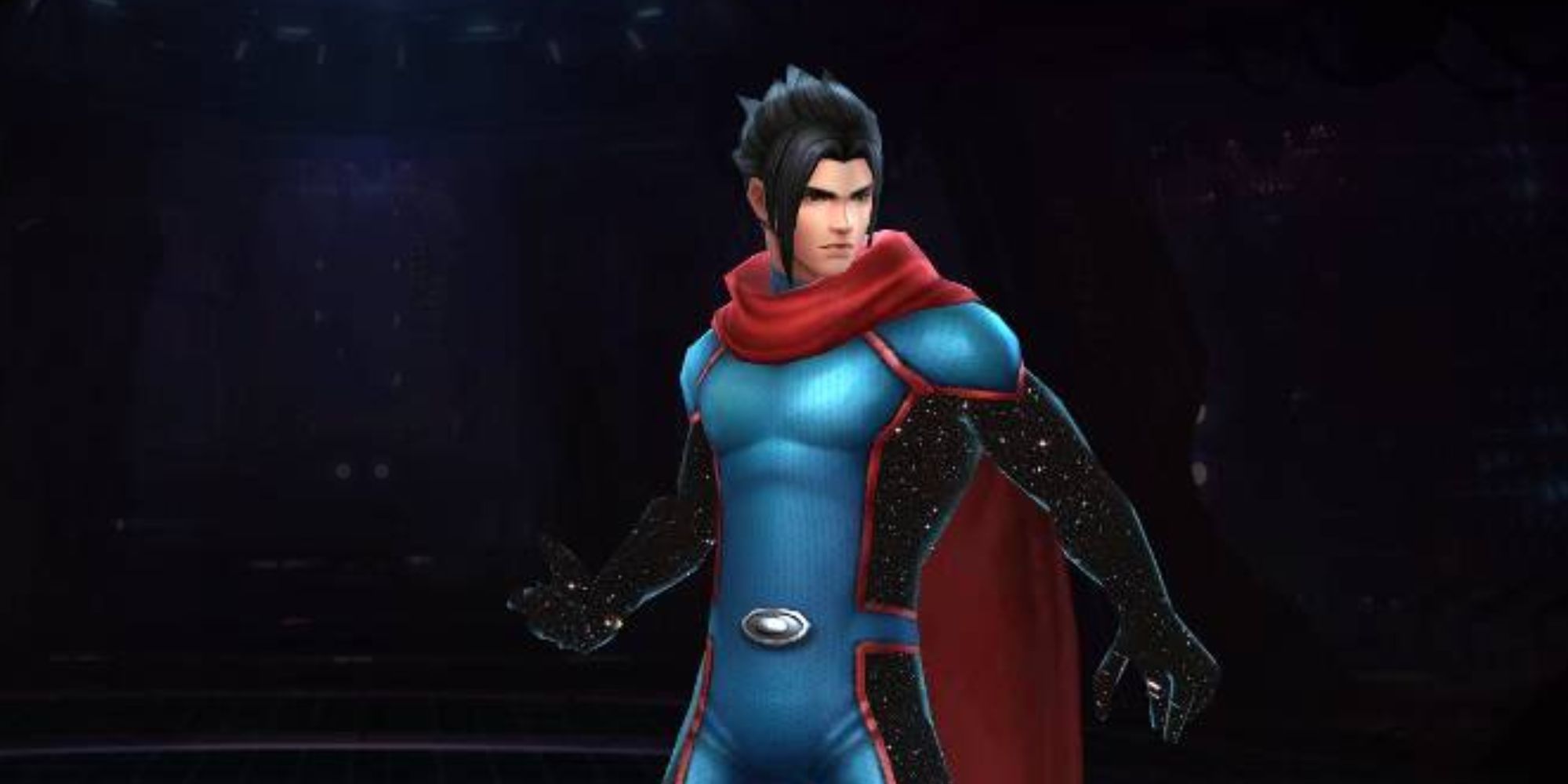 wiccan from marvel future fight on a dark background