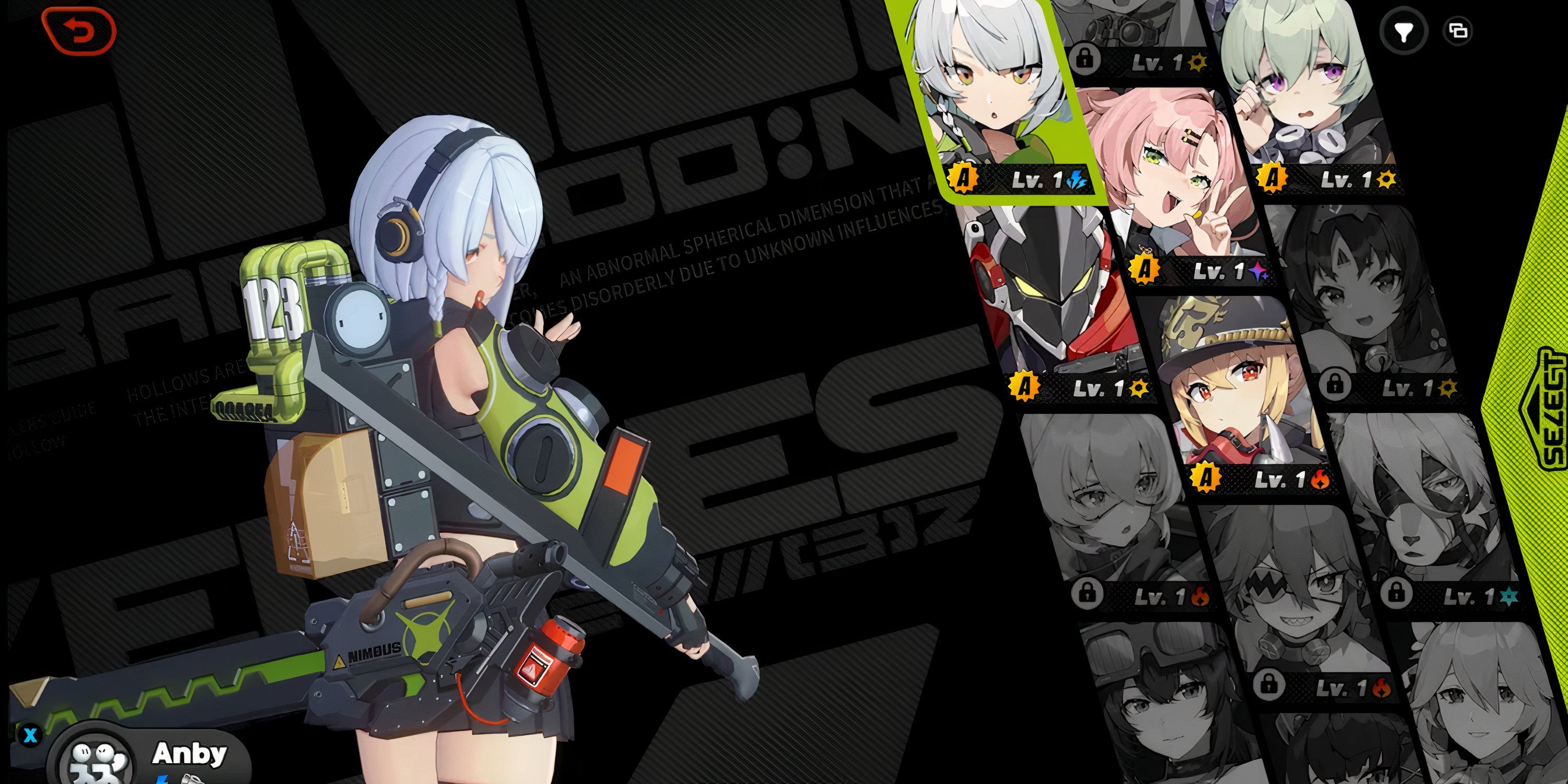 Anby character selection in Zenless Zone Zero