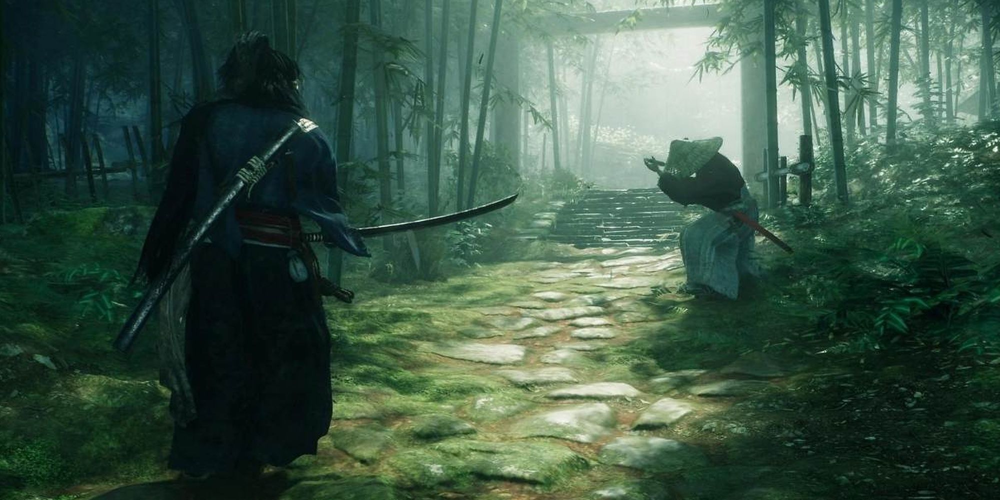 Rise Of The Ronin: The Ronin Having A Stylish Fight In A Bamboo Forest