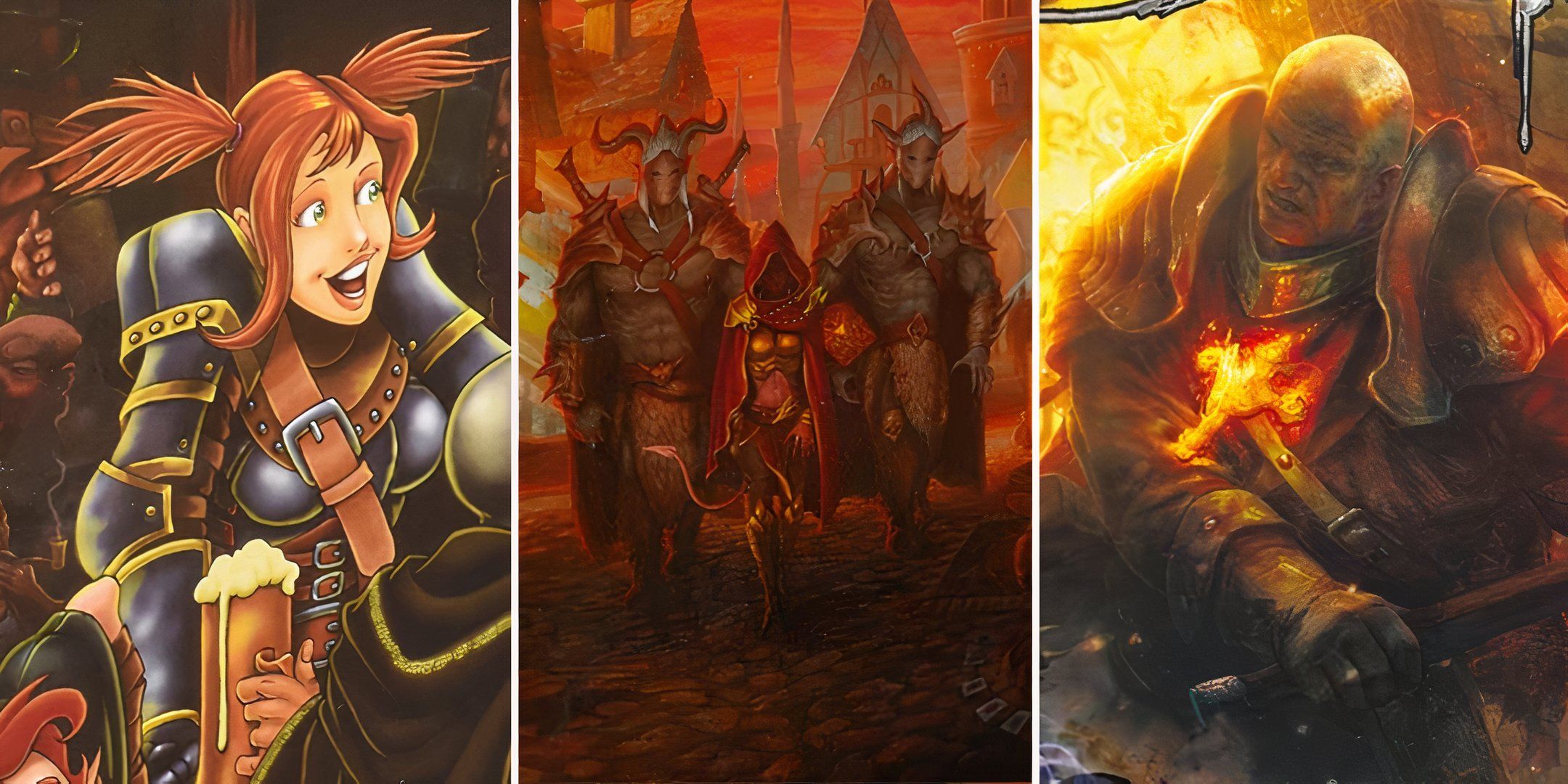 Close ups of board games from left to right, Red Dragon Inn, Gloomhaven, Claustrophobia.
