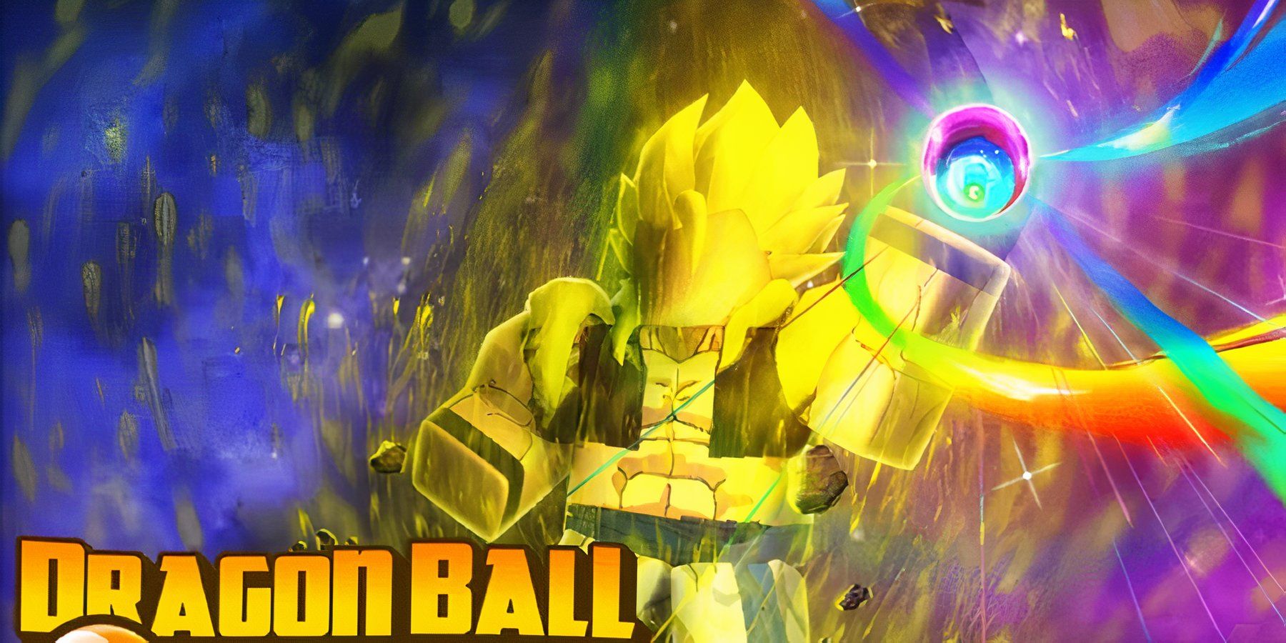 Dragon Ball Warrior Goku in his Super Saiyan Mode with his energy wave blast.