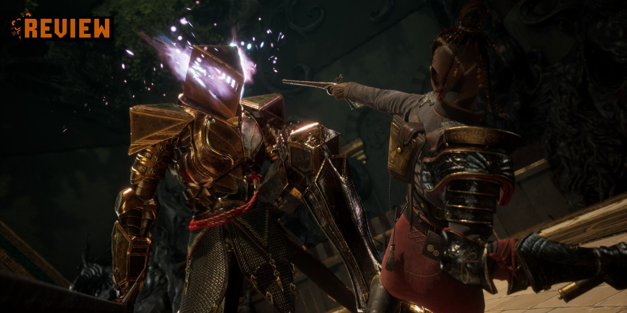 Nor getting ready to shoot a person in bright gold armor with a flintlock pistol