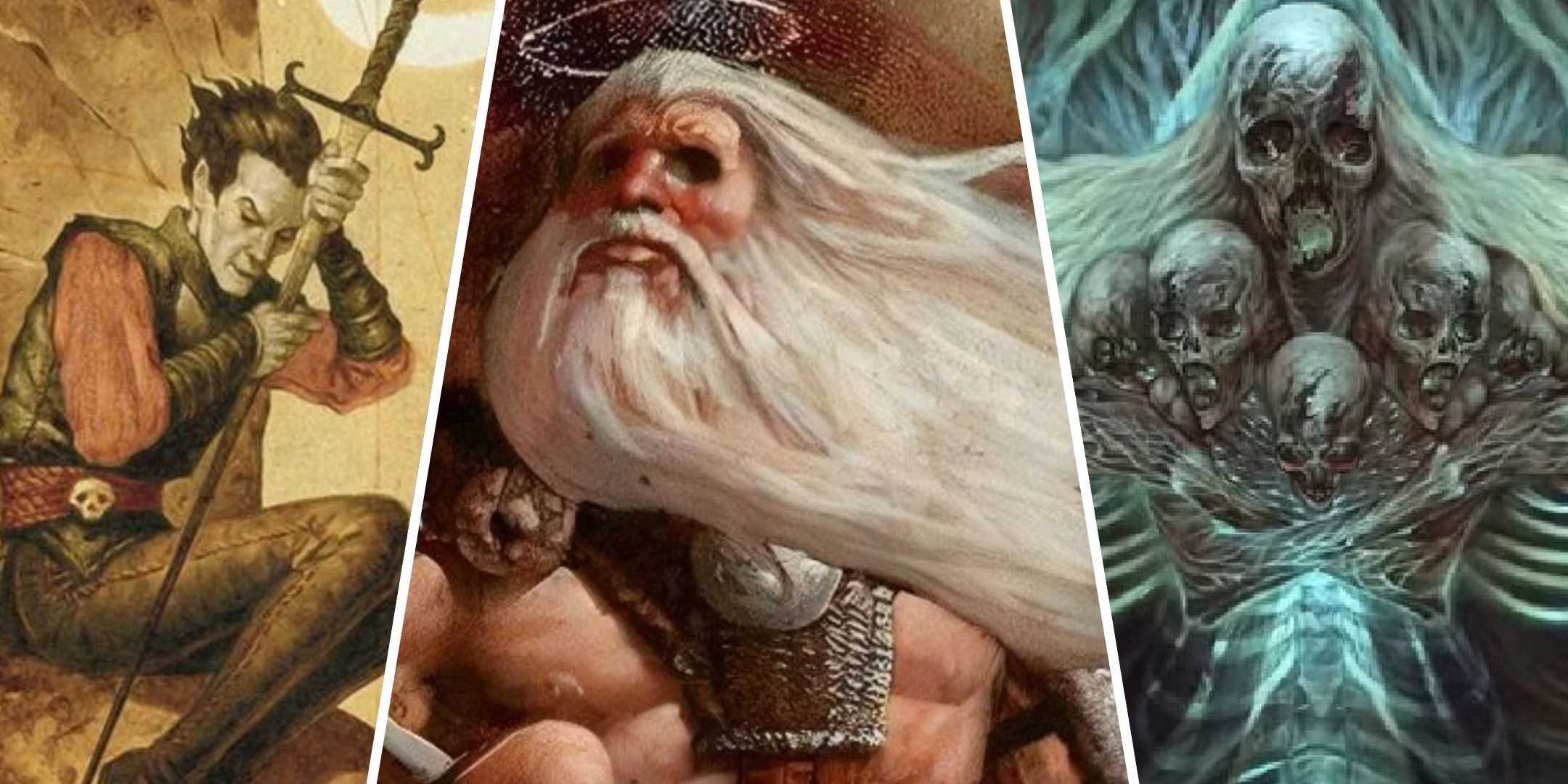 Cyric, Tyr, and Myrkul, from Dungeons & Dragons