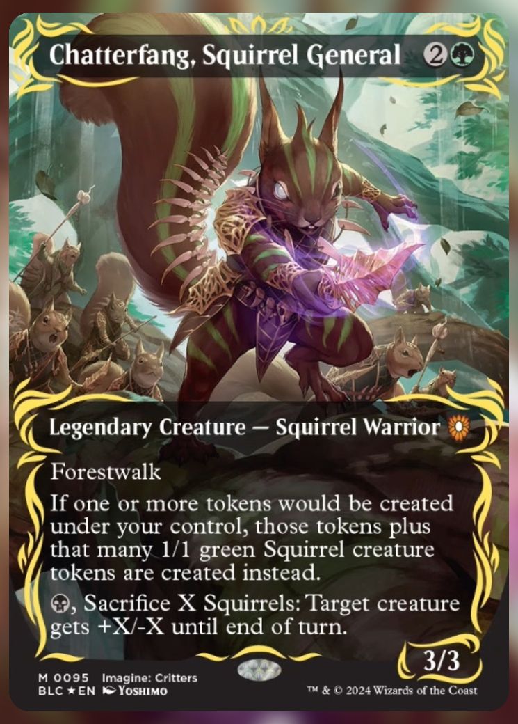 Magic The Gathering Chatterfang, Squirrel General Alternate Card 2