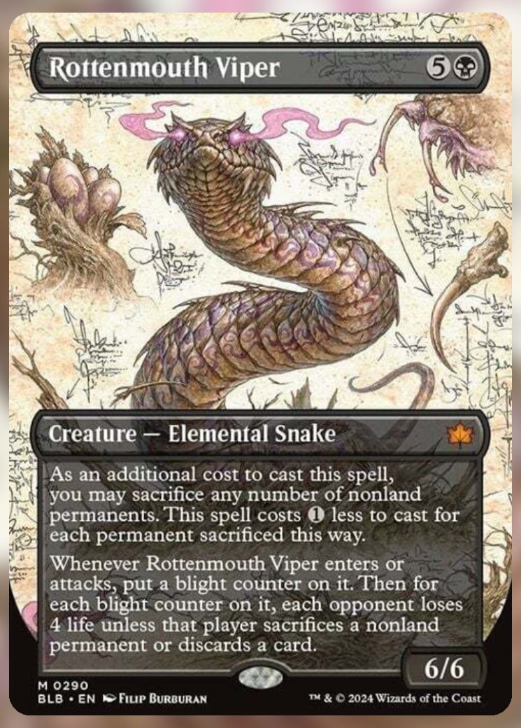 Magic The Gathering Rottenmouth Viper Alternate Card