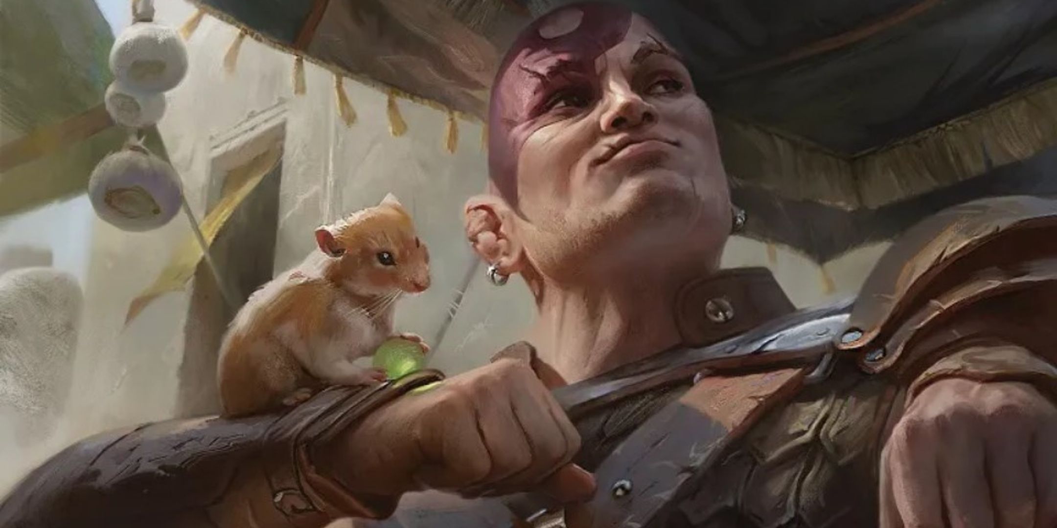 Mins and pet hamster boo relax beneath a tent