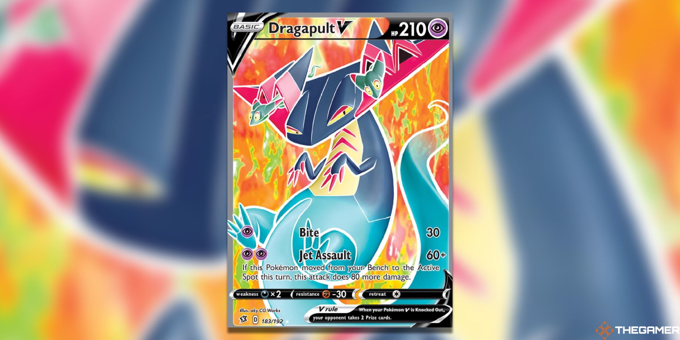 The Dragapult Rebel Clash V Full Art from the Pokemon TCG.