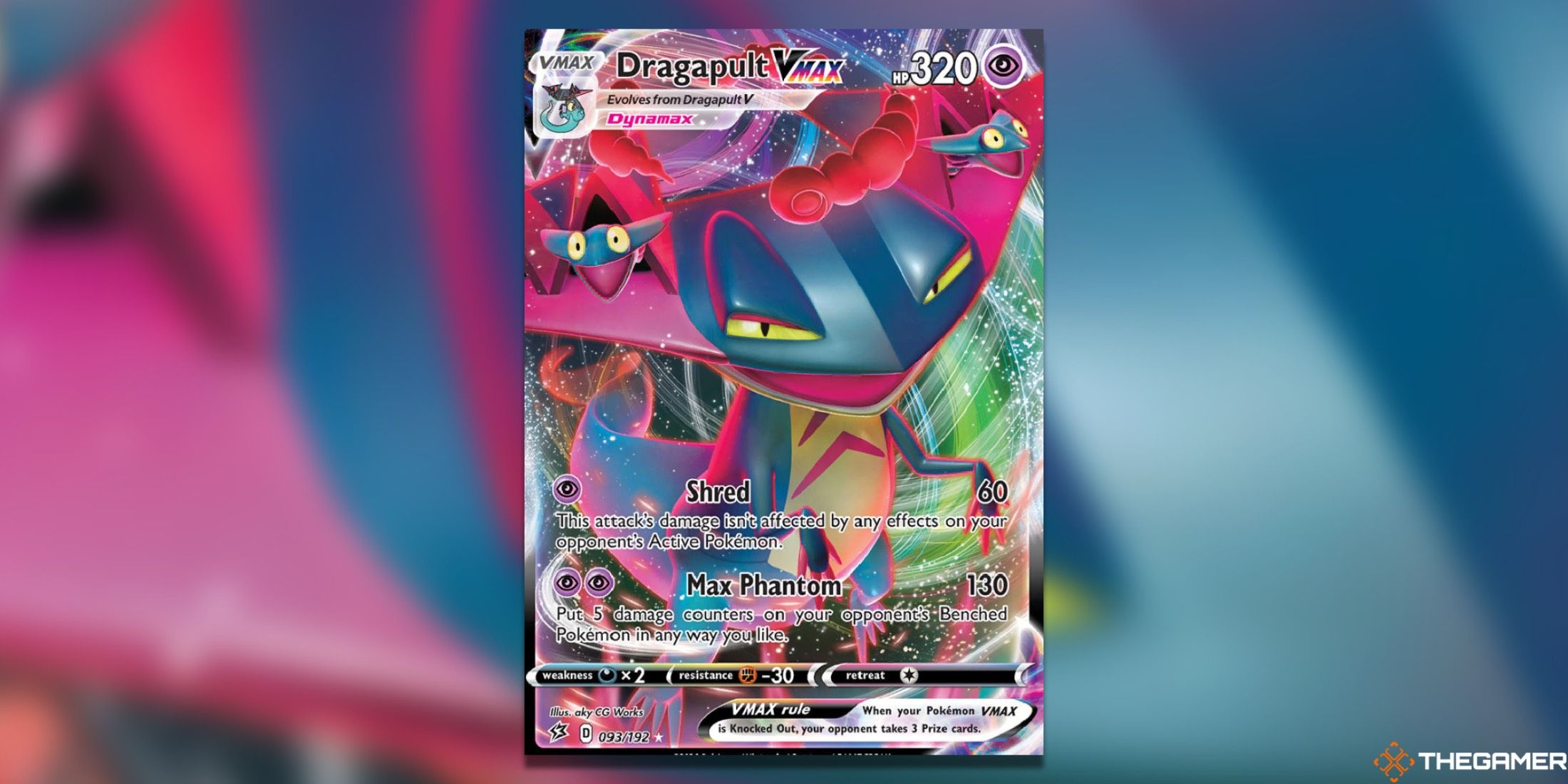 The Dragapult Rebel Clash VMAX UR from the Pokemon TCG.