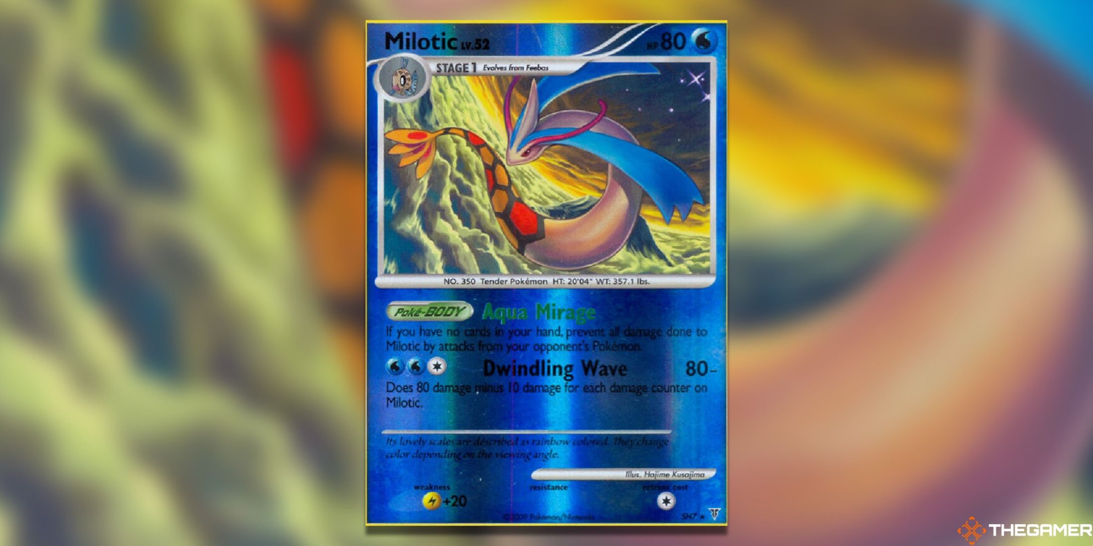 The Milotic Shiny Supreme Victors from the Pokemon TCG.
