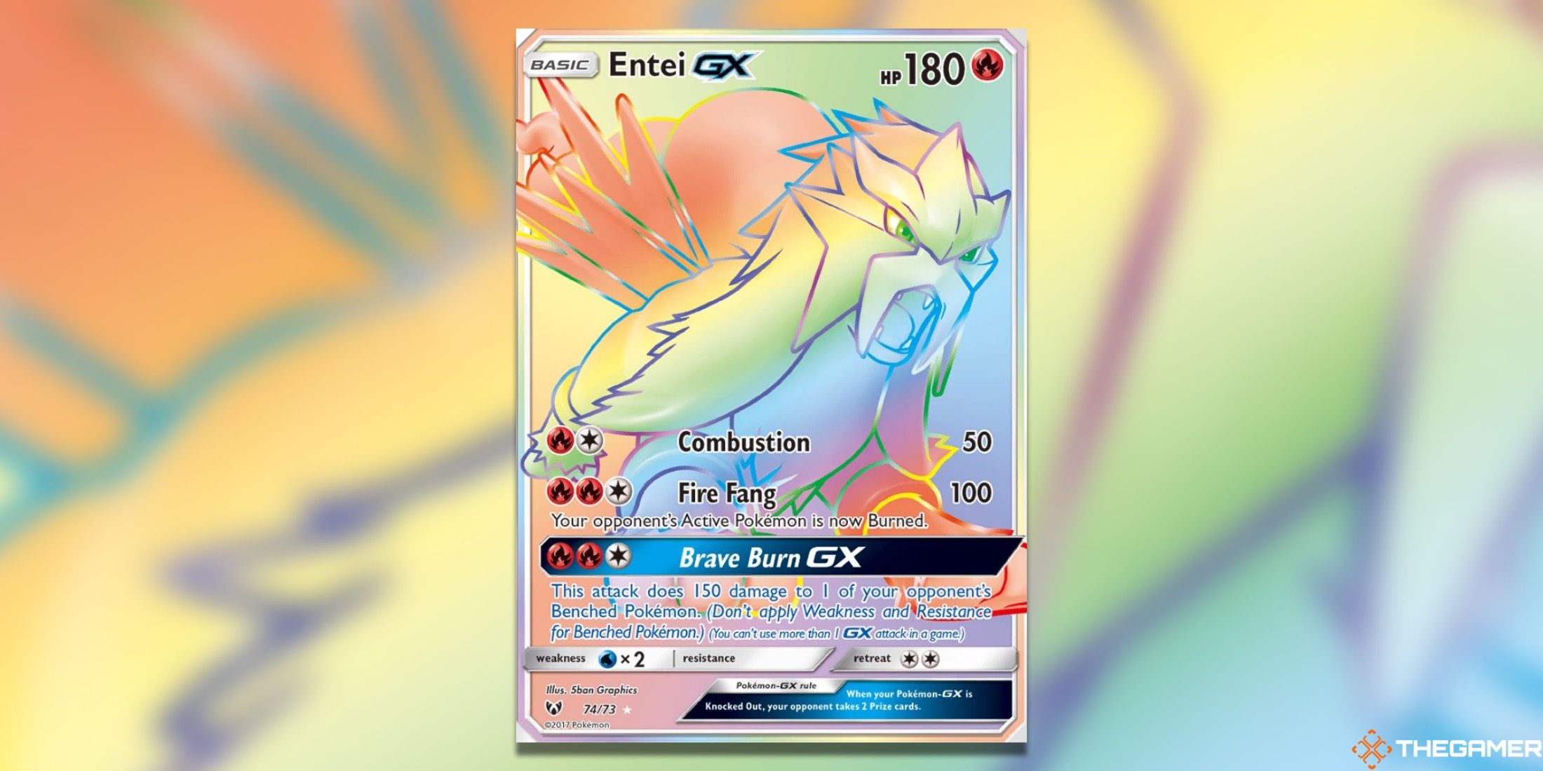 The Shining Legends Entei GX from the Pokemon TCG