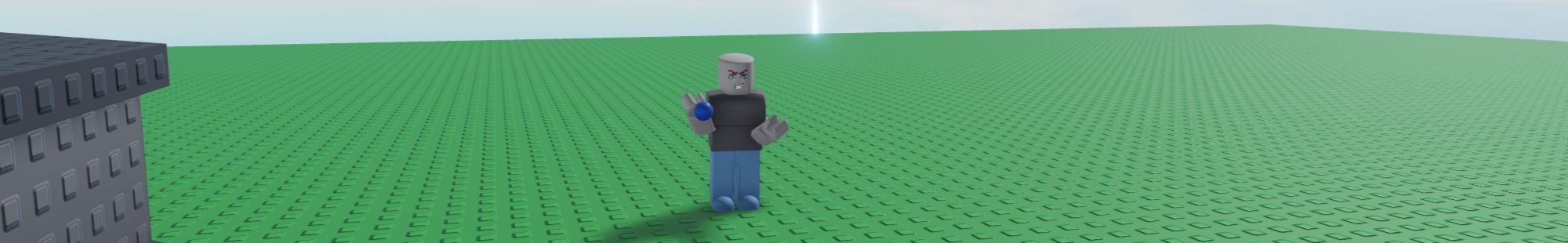 a player holding a ball in Weapon Mayhem on Roblox