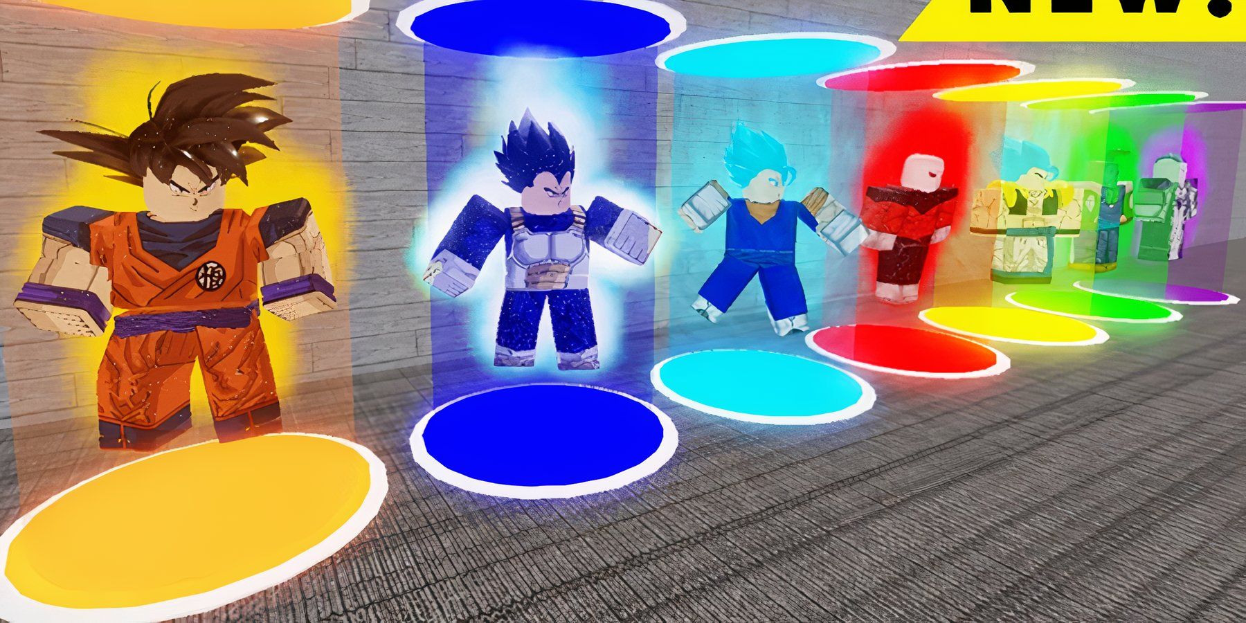 Snippet of different Dragon Ball characters in Dragon Ball Tycoon.