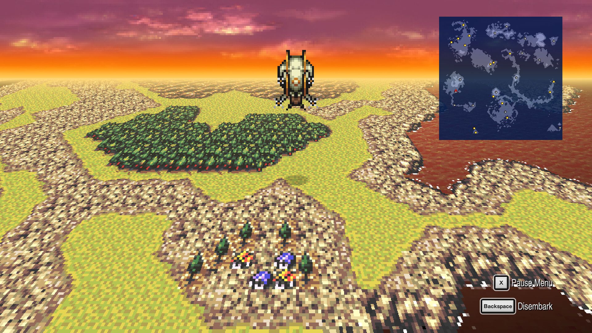 Final Fantasy 6 - Airship on the world map