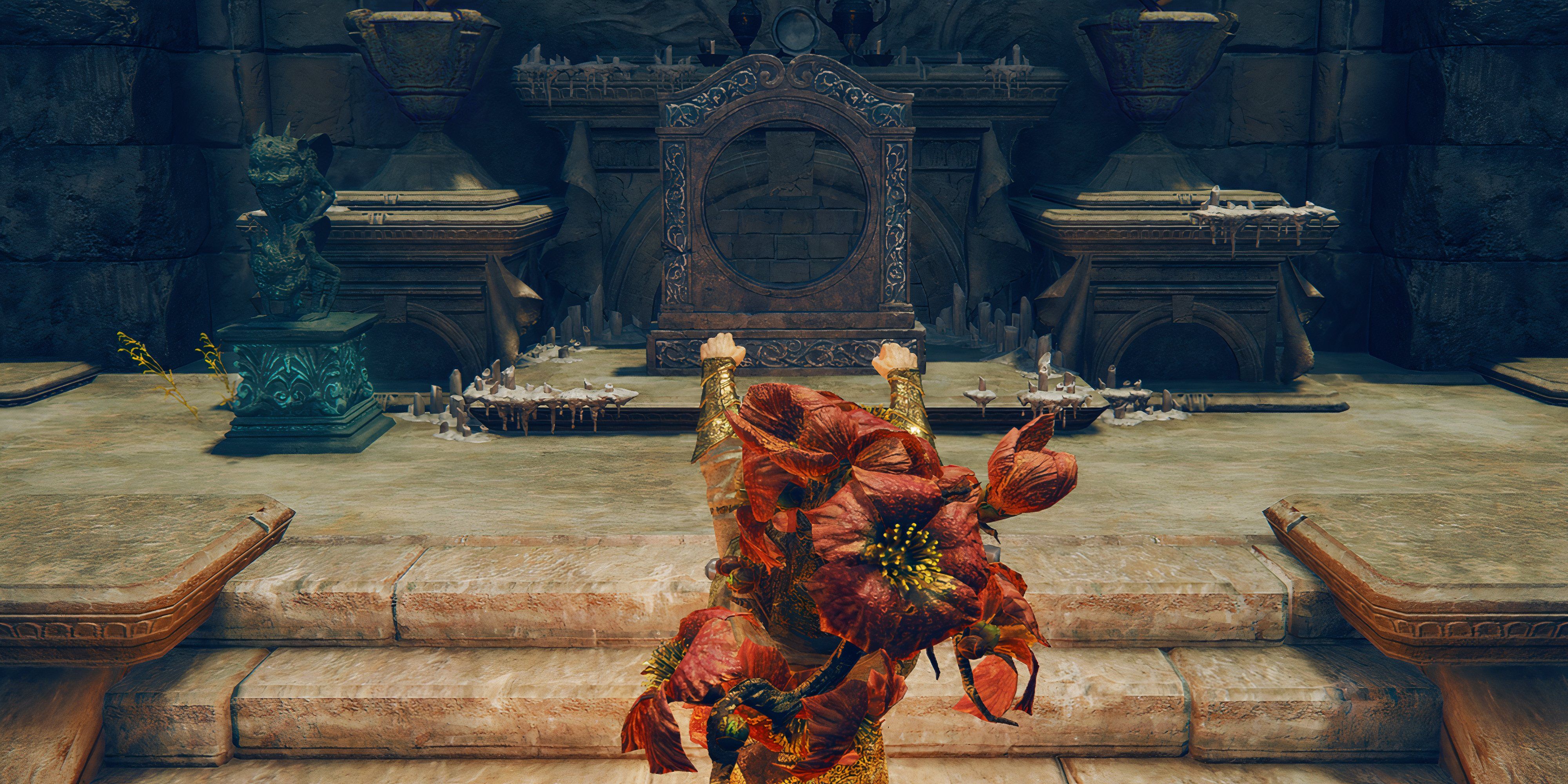 Tarnished is located in front of the teleporter that uses the Imbued Sword Key - Elden Ring Shadow of the Erdtree