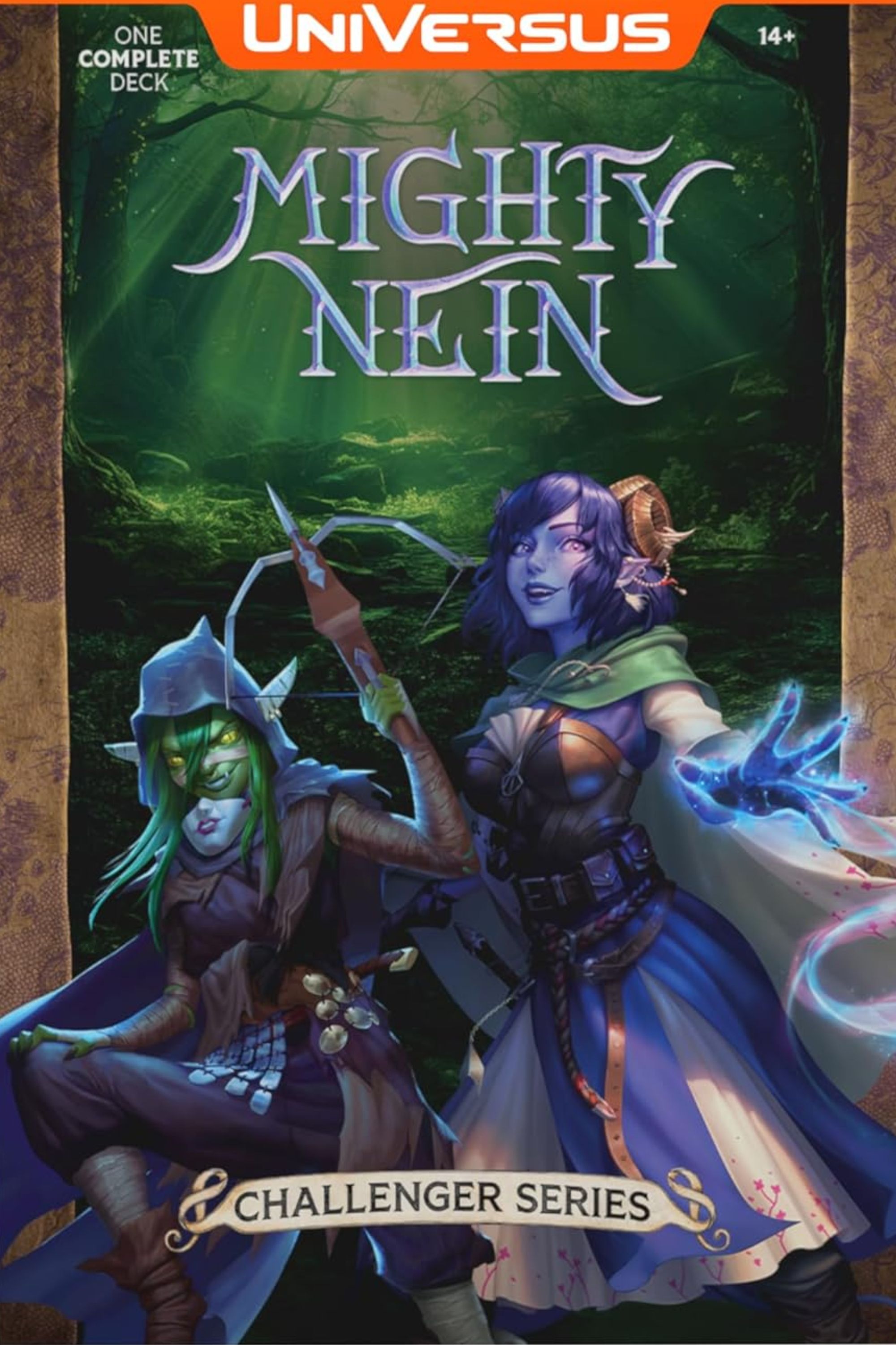 Universus Mighty Nein Challenger Series Deck cover featuring Jester Lavore and Nott the Brave