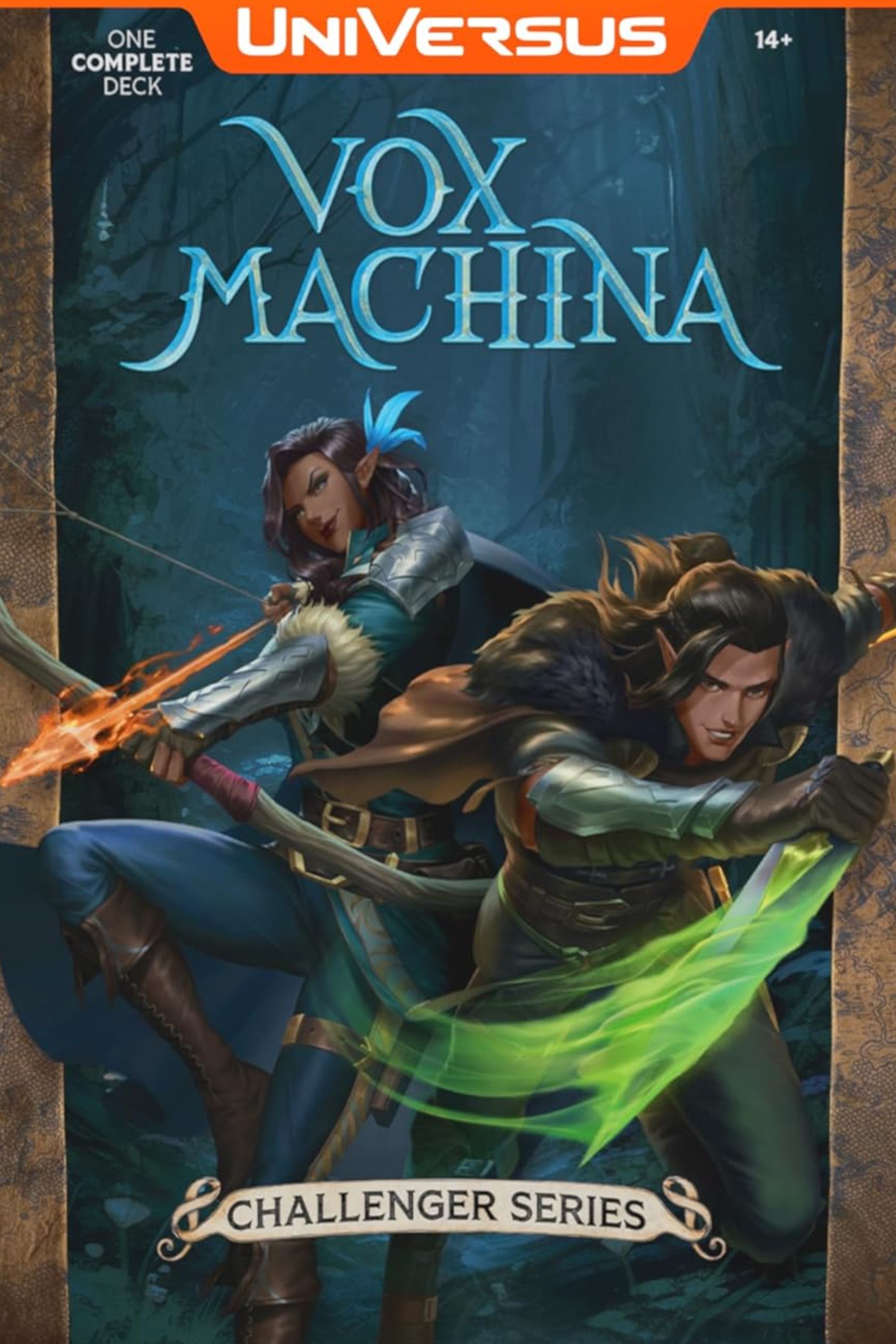 This box art features a female elf with a bow drawn and a male elf with a dagger.