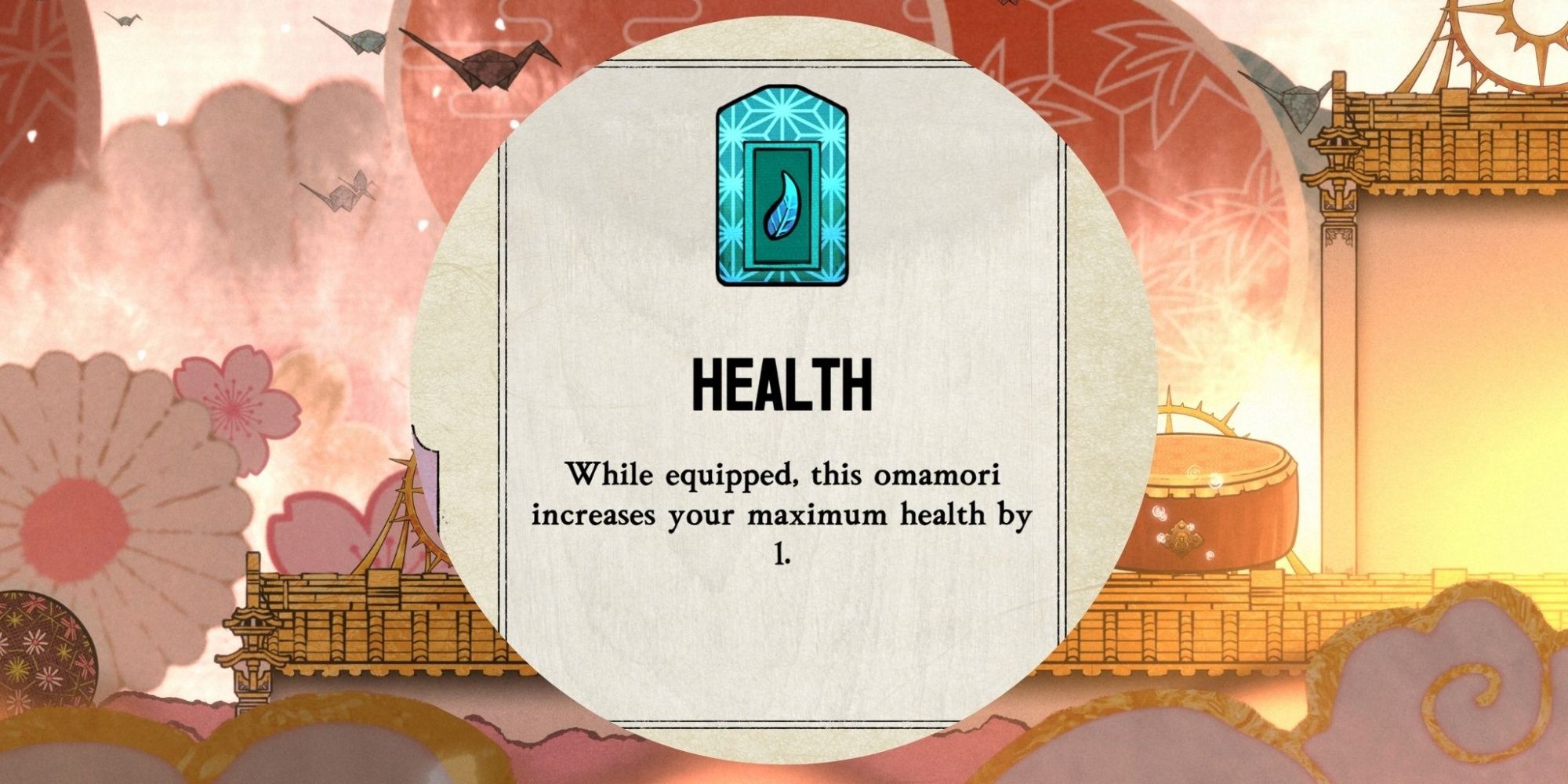 Health Omamori on dreamlike sakura background in Bo and Path of the Teal Lotus.