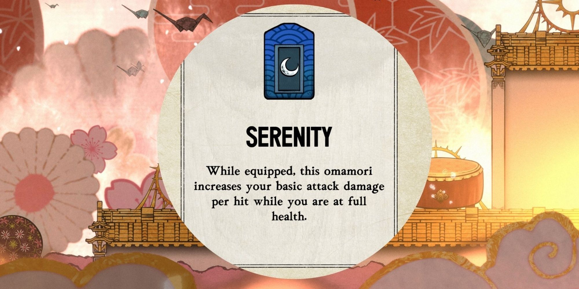 Serenity Omamori on a dreamlike sakura background in Bo Path of the Teal Lotus.