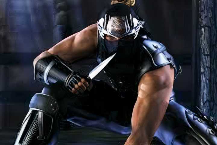 A character holding a knife in Ninja Gaiden Black
