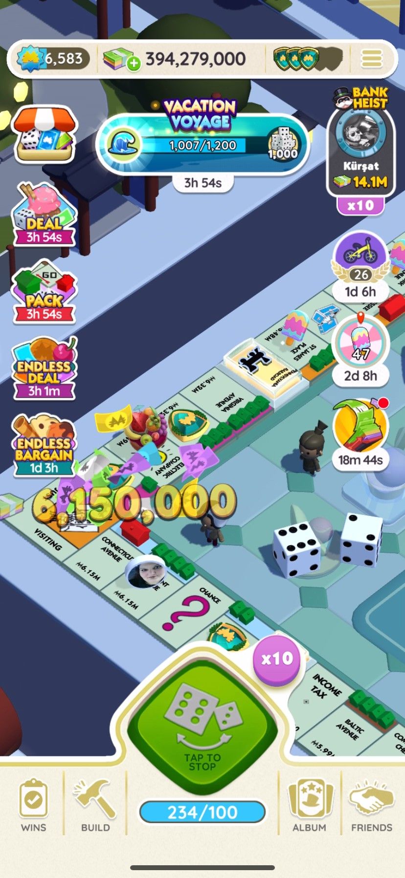 Using a max multiplier in Monopoly Go.
