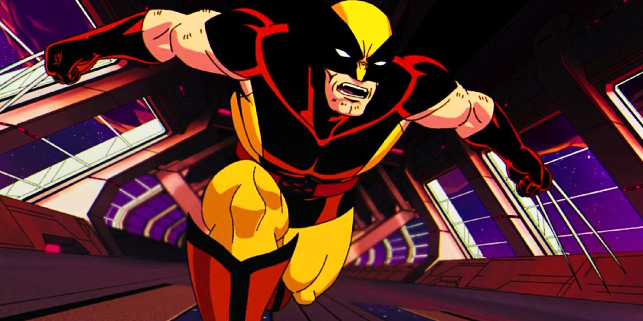 X-Men 97 image showing wolvetine jumping forward.