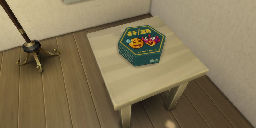 A party game from the Sims 4. It has a cover of two adorable emoji faces.