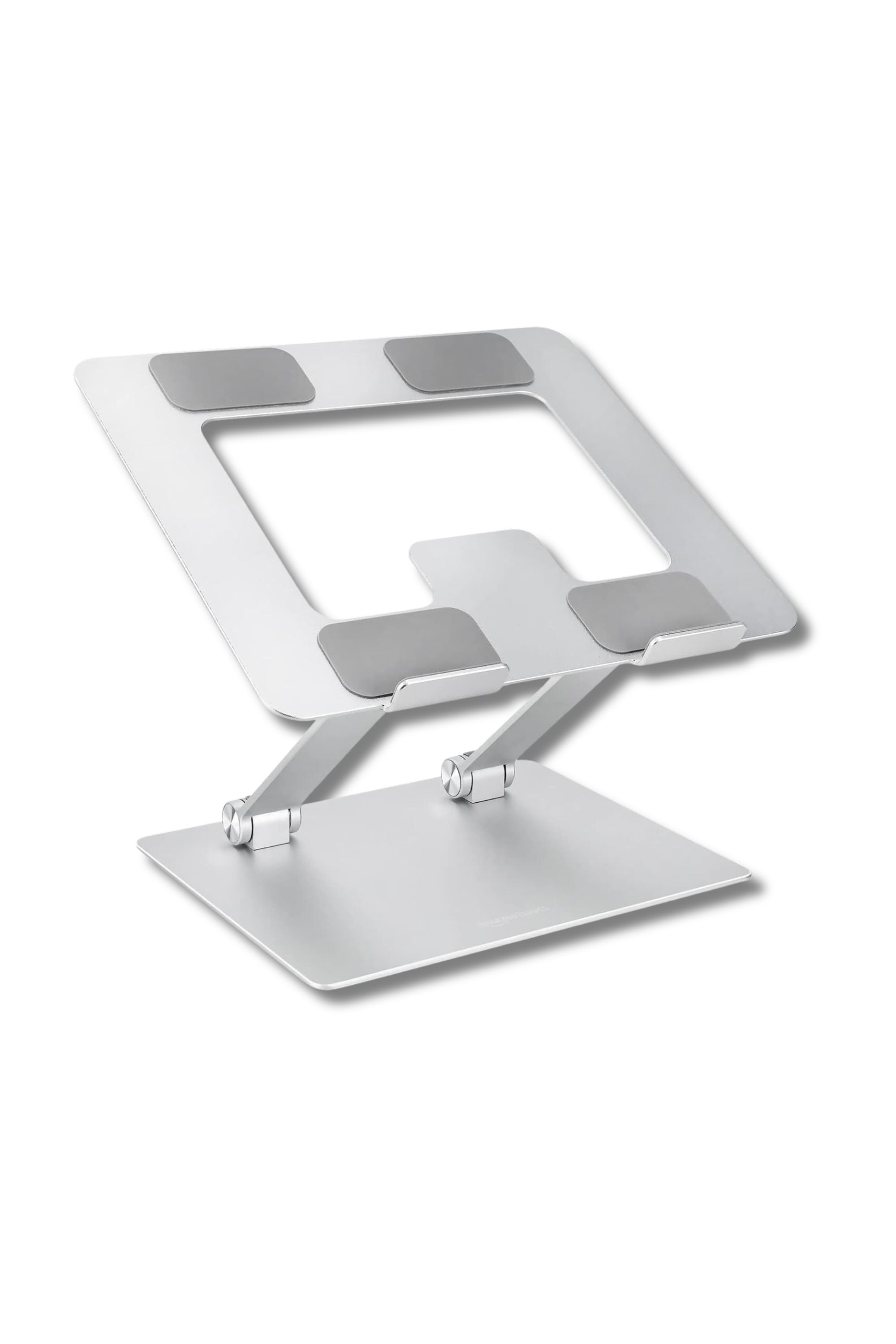 Image of the Amazon Basics silver laptop stand.