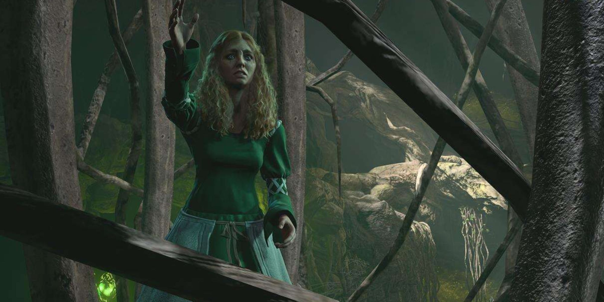 Mayrina trapped in the hag's cage in Baldur's Gate 3. 