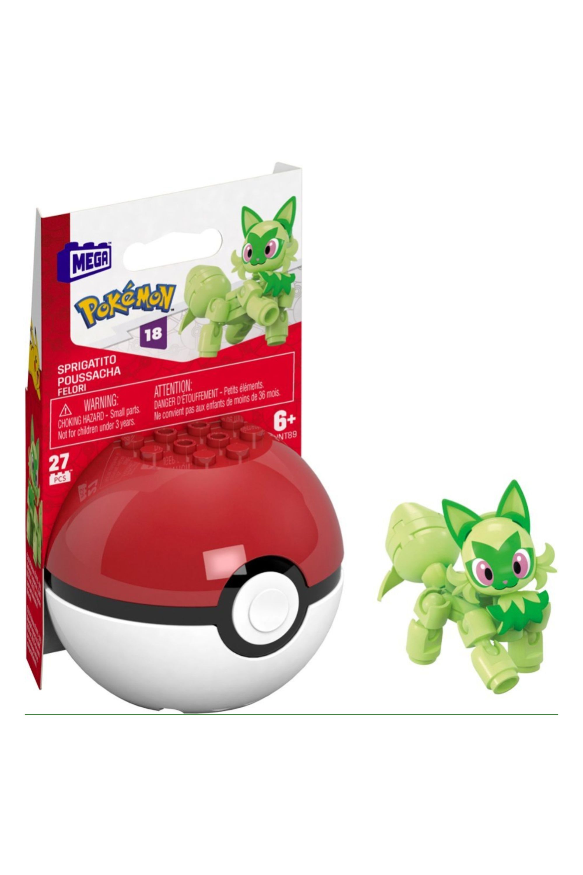 Mega Pokemon Poke Ball Figures sprigatito