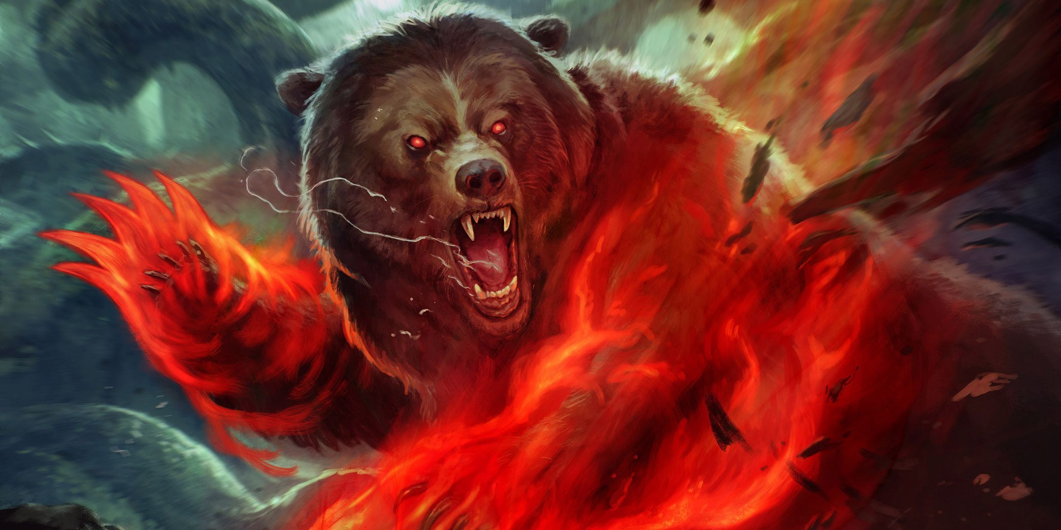 The monstrous rage card art by Borja Pindado.