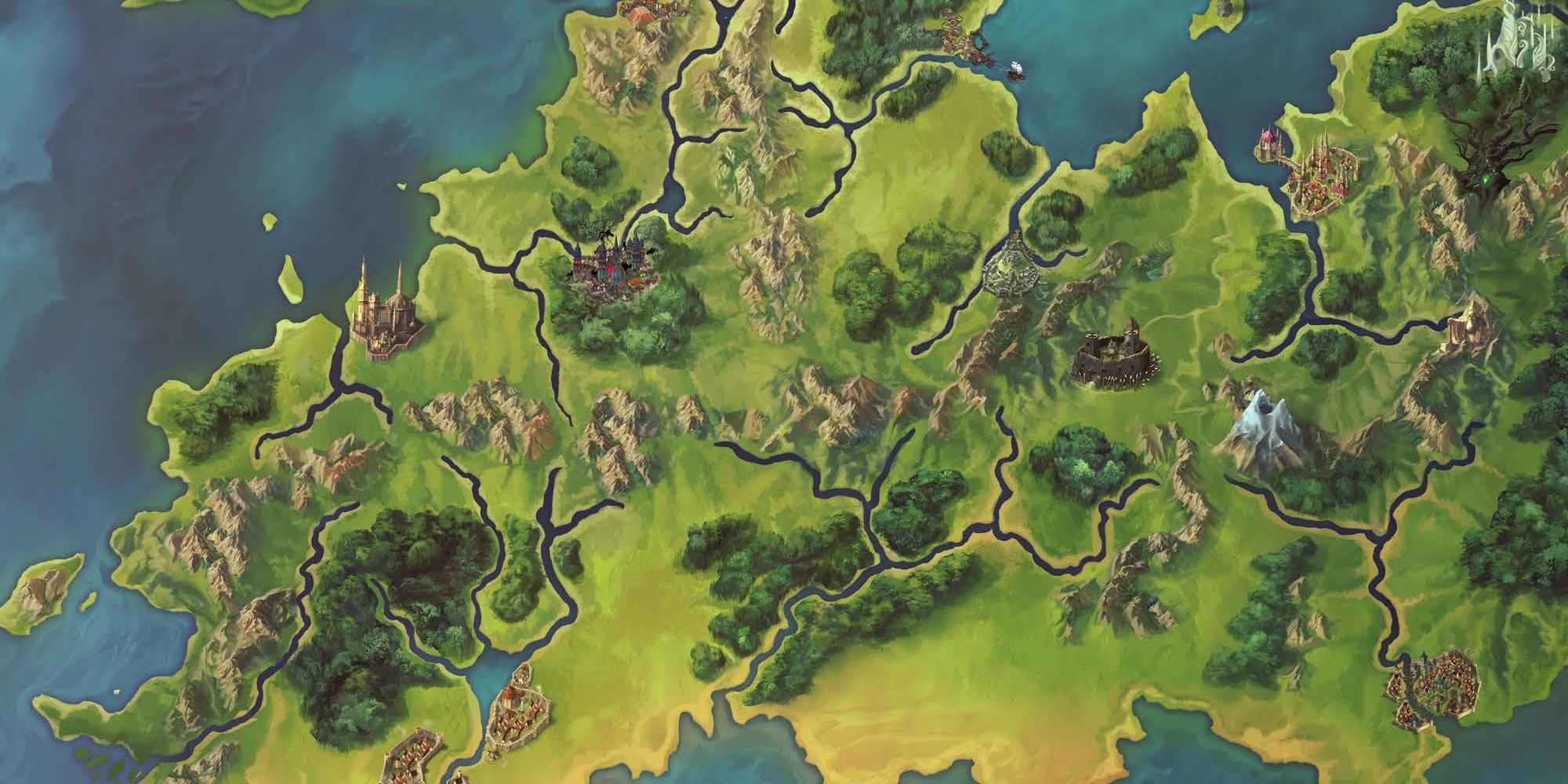 A cropped, unlabeled map of the Inner Sea from the Pathfinder Campaign setting