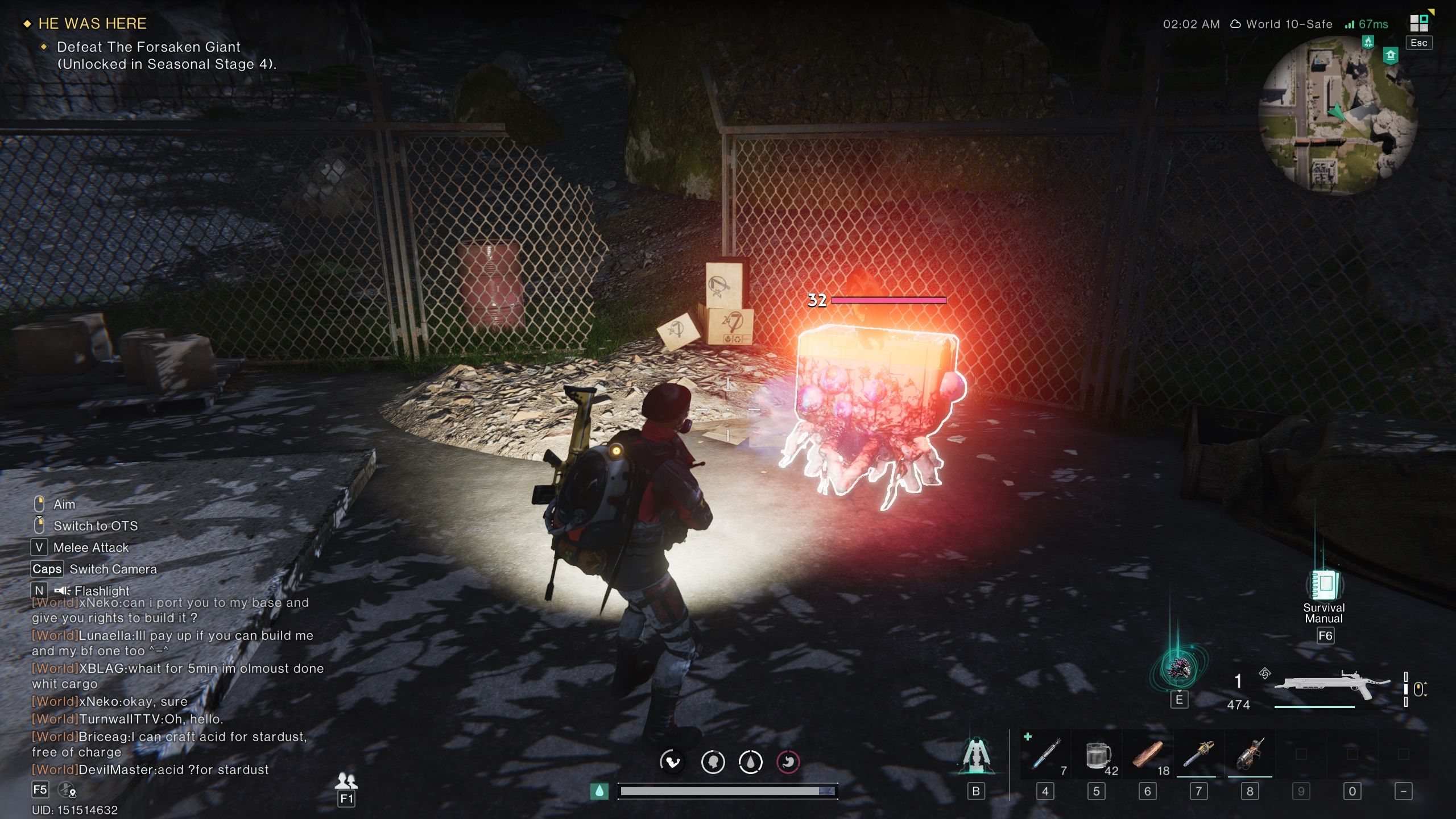 Player standing in front of a Morphic Crate - Once Human