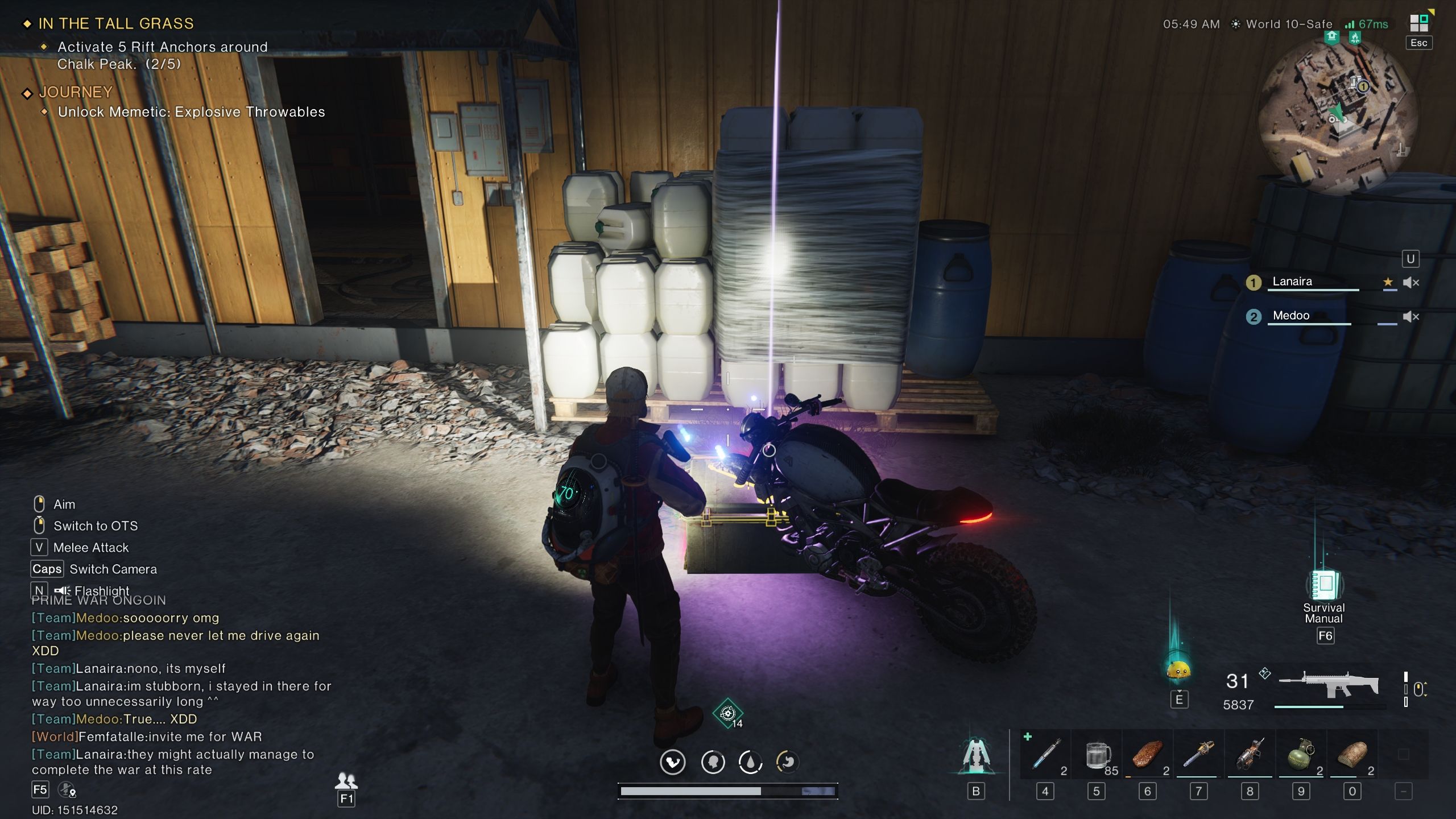 Player standing in front of treasure chest - Once Human