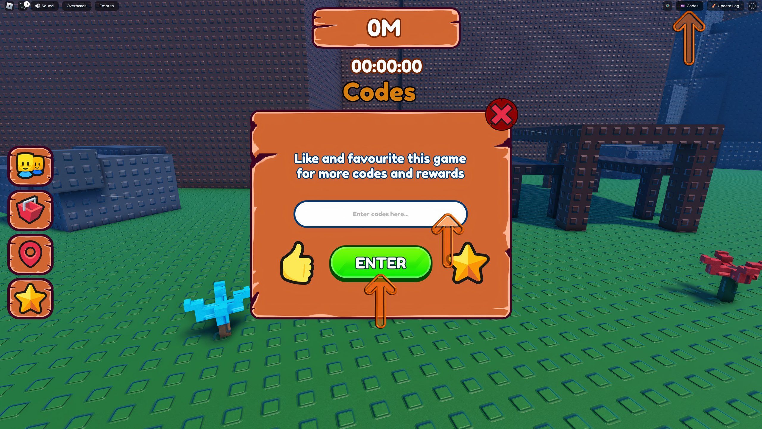 the codes box in Ride a Friend on Roblox