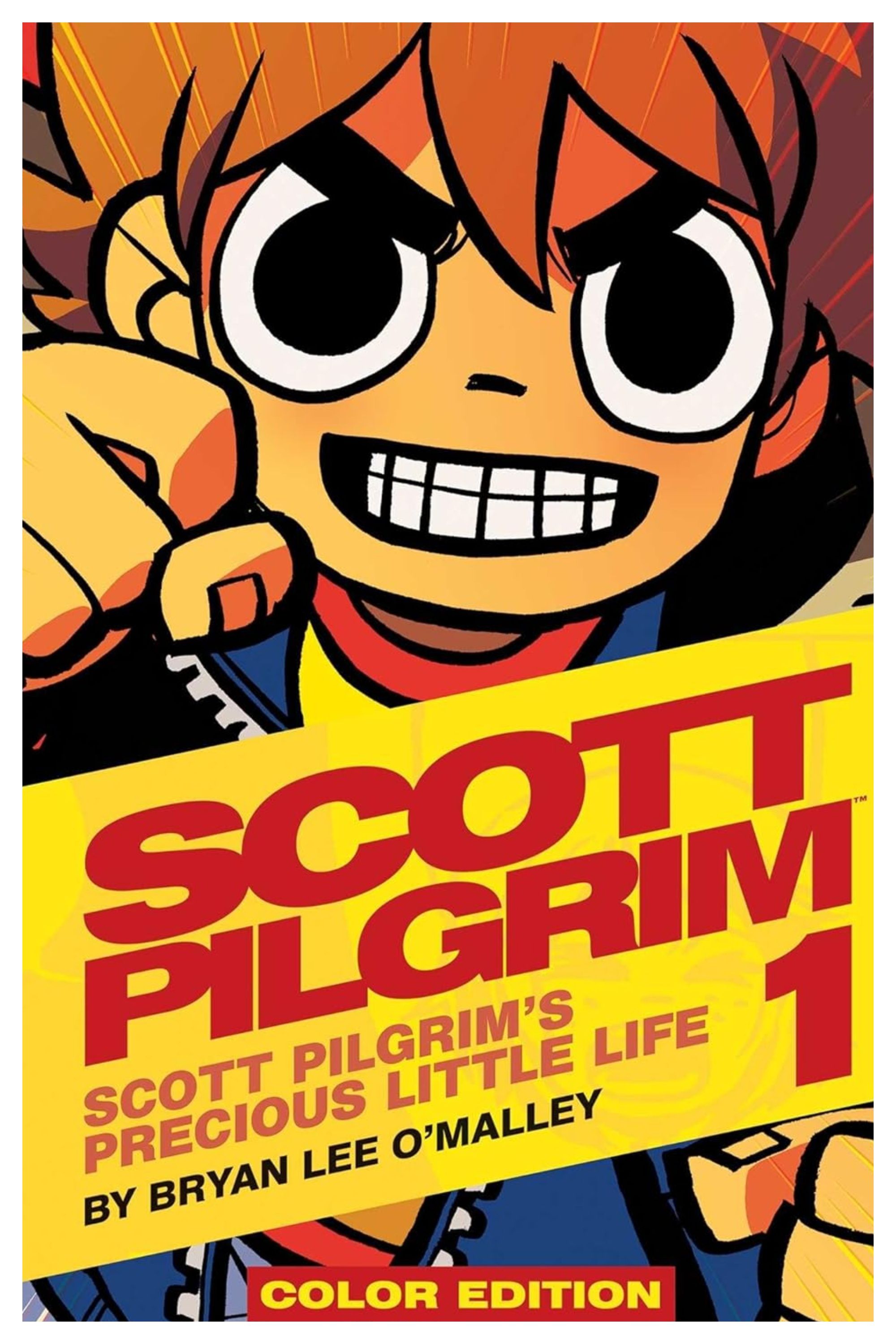 The cover of Brian Lee O'Malley's Scott Pilgrim: Volume 1 graphic novel.