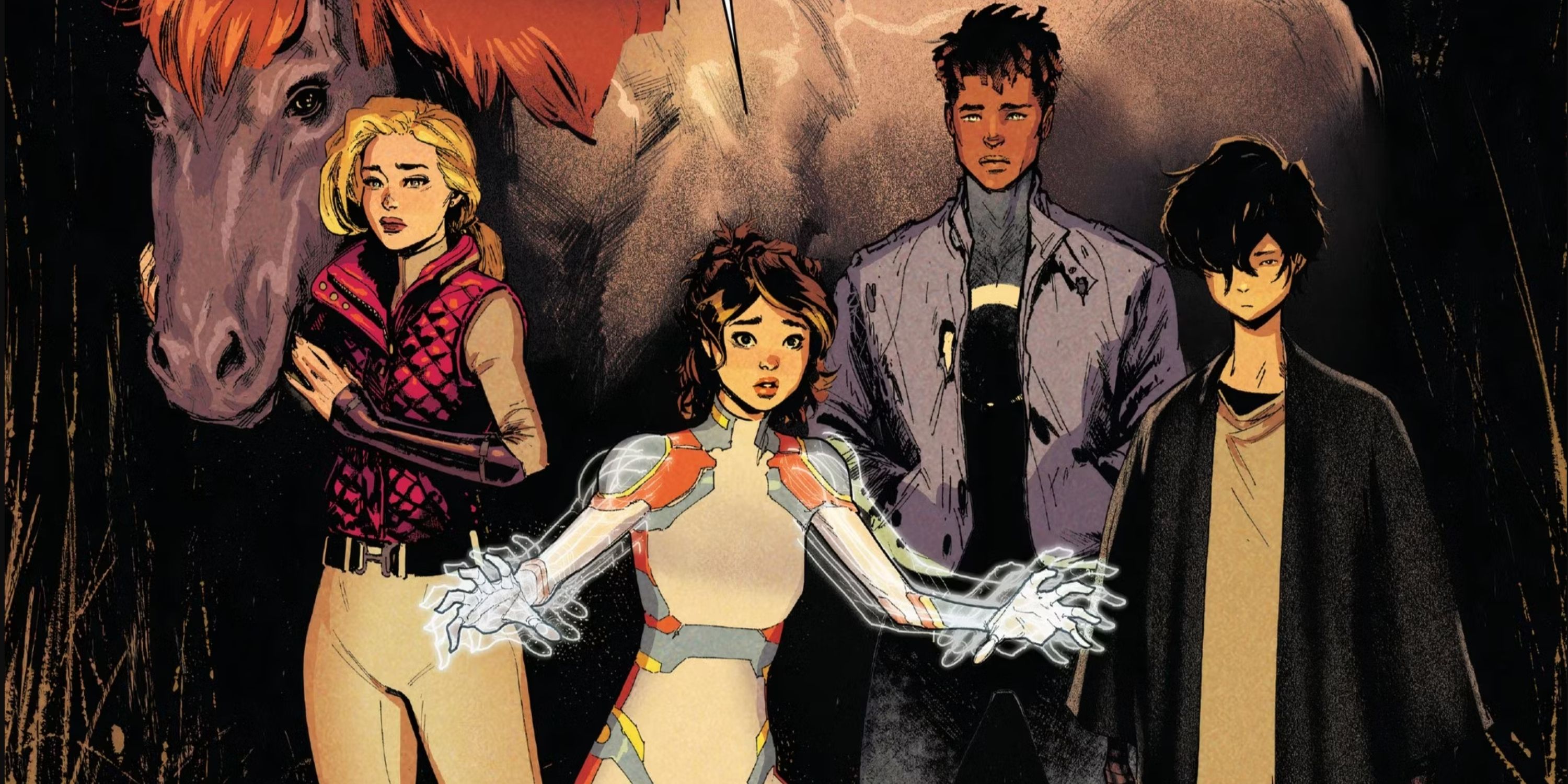 Screenshot from X-Men Comic featuring Jitter and three other new X-Men