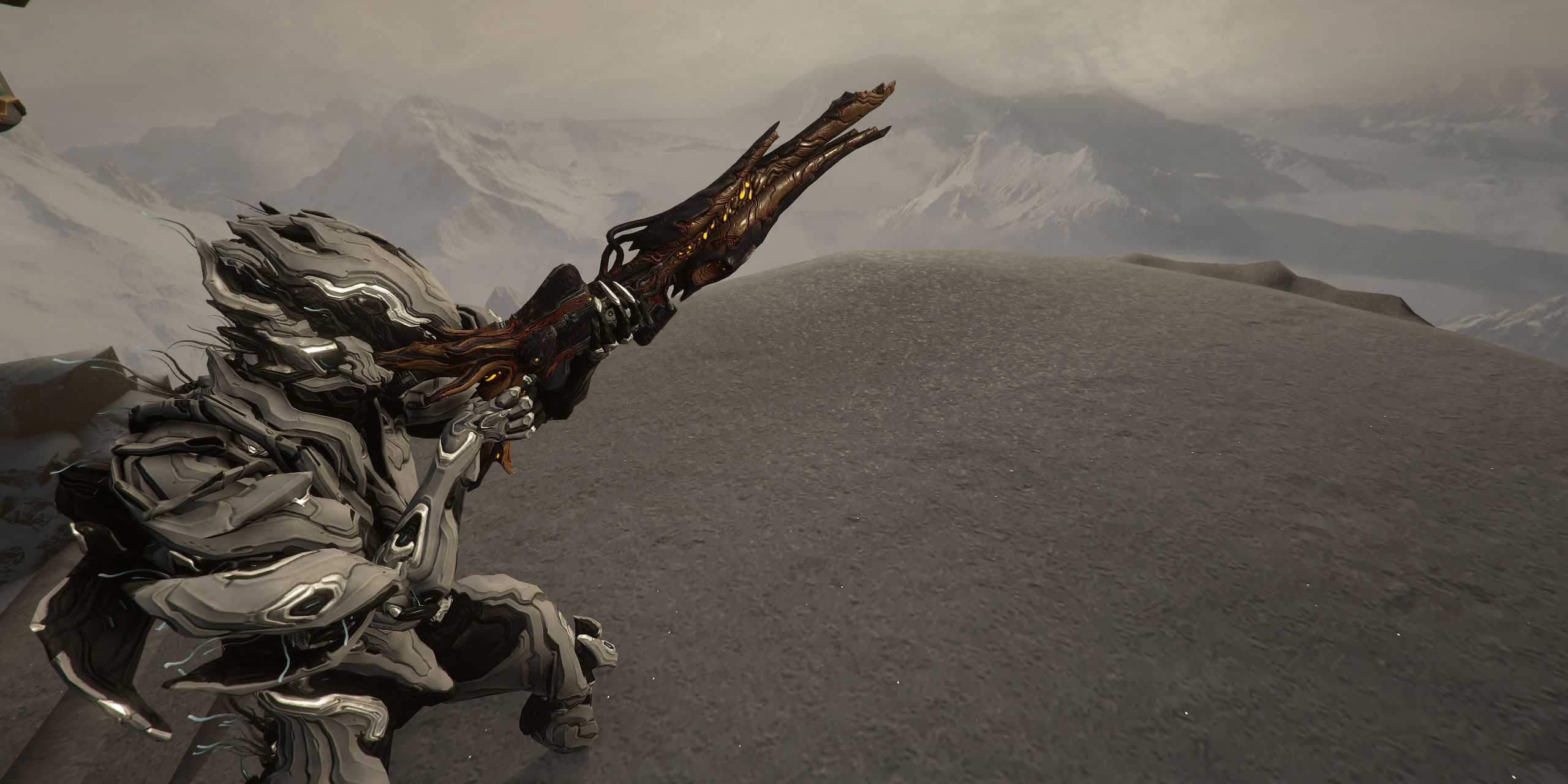 Nidus wielding a Torid in Warframe.