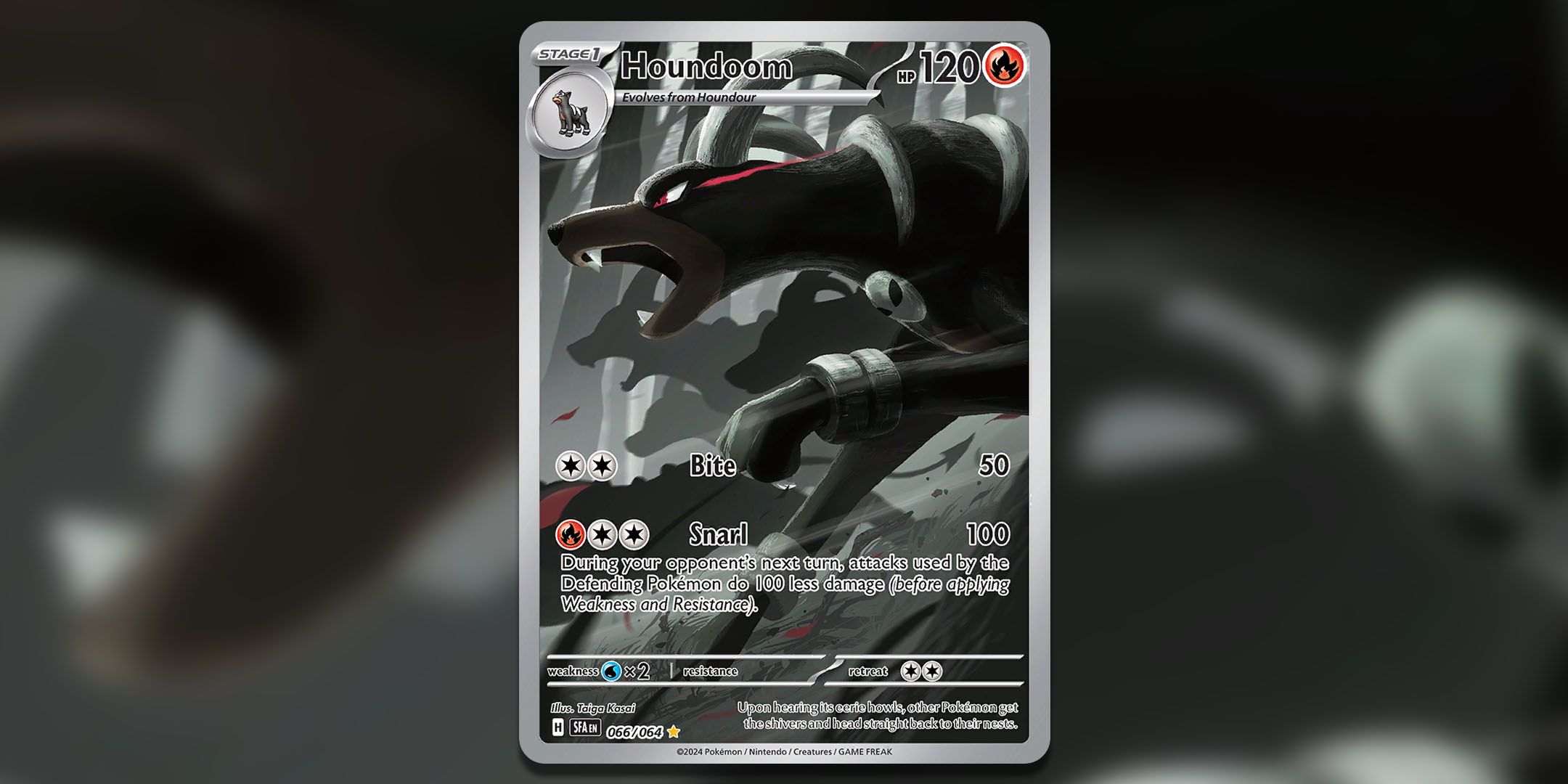 Full art card of Houndoom from the Pokemon TCG.