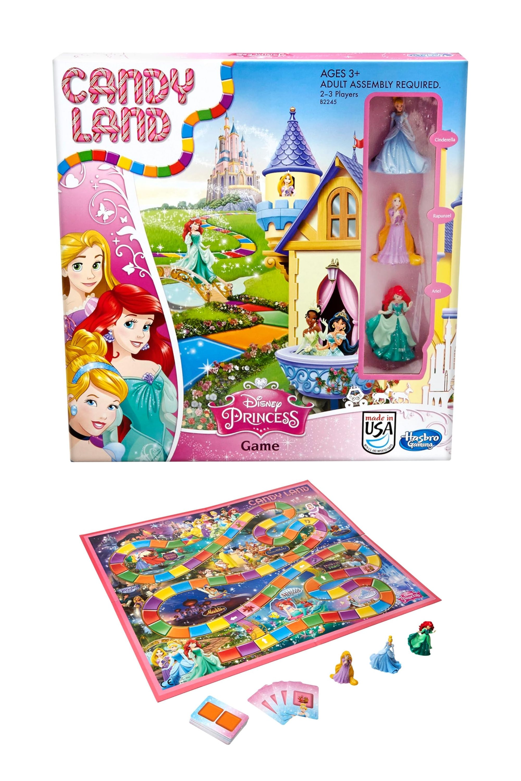Image of Hasbro Gaming Candy Land Disney Princess Edition Board Game.