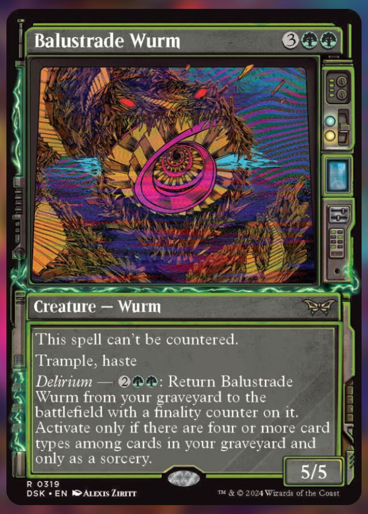 Magic The Gathering Balustrade Wurm Alt Card.