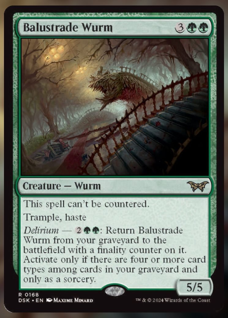 Magic The Gathering Balustrade Wurm Card.