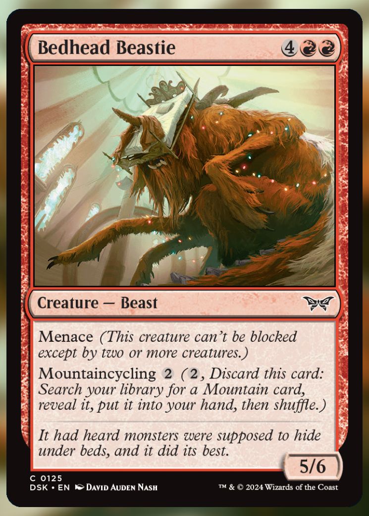 Magic The Gathering Bedhead Beastie Card.