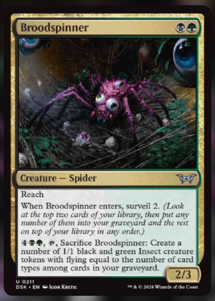 Magic The Gathering Broodspinner Card.