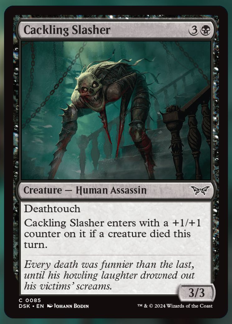 Magic The Gathering Cackling Slasher Card.