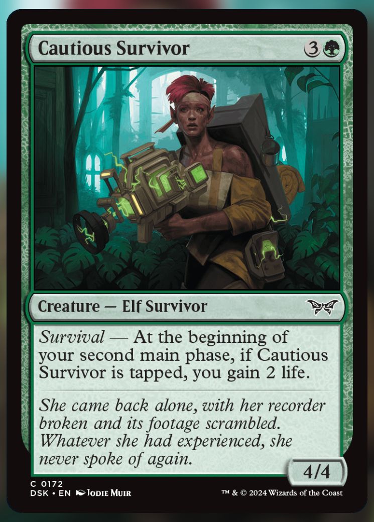 Magic The Gathering Cautious Survivor Card.